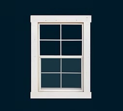 Imgae of 18" x 23" framed in white forSliding WIndow for shed.