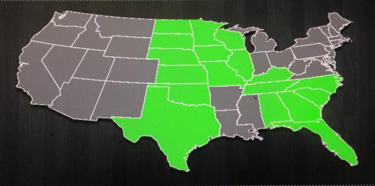 Premier Portable Buildings 2015 Region Map.