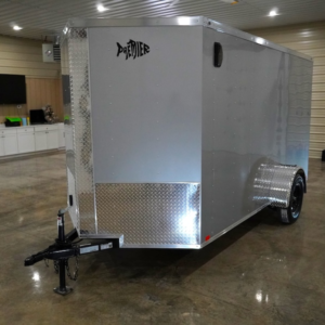 Image of a Trailers By Premier 6X12 Enclosed Single Axle Trailer with a Ramp Rear Door and Side Entry Door.