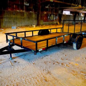 Image of a Trailers by Premier 6x14 Dovetail Utility Trailer with a single axle and a 3ft Ramp.