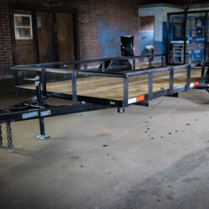 Image of a Trailers by Premier 6x14 Straight Deck Utility Trailer with a single axle and a 4ft ramp.