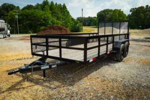 Image of a Trailers by Premier 6x16 Landscape Trailer with dual axles and a 4ft Ramp.