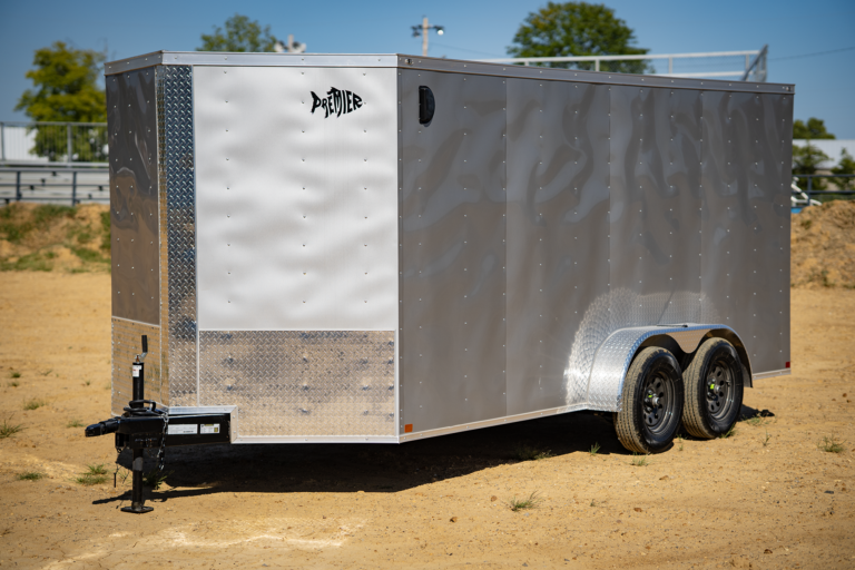 Image of the Trailers by Premier 7x16 Enclosed Trailer with Tandem Axles.