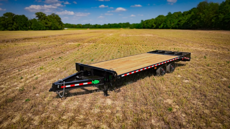 Image of a Trailers by Premier 8.5x24 Deckover trailer with Dual Axles and Heavy Duty Ramps